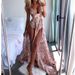 Hot Sale European And American Women's Deep V Sexy Suspender Slit Dress Evening Dress_ecoleips.com