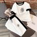 Women's Clothing Women's Spring Summer Short Sleeve Casual Sporty Color Block Two Piece Set Print For Formal & Casual For Women_ecoleips.com