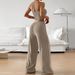 Summer New Women's Clothing Sexy Chest Wrap Split Pit Strip Top Straight Trousers Set_ecoleips.com