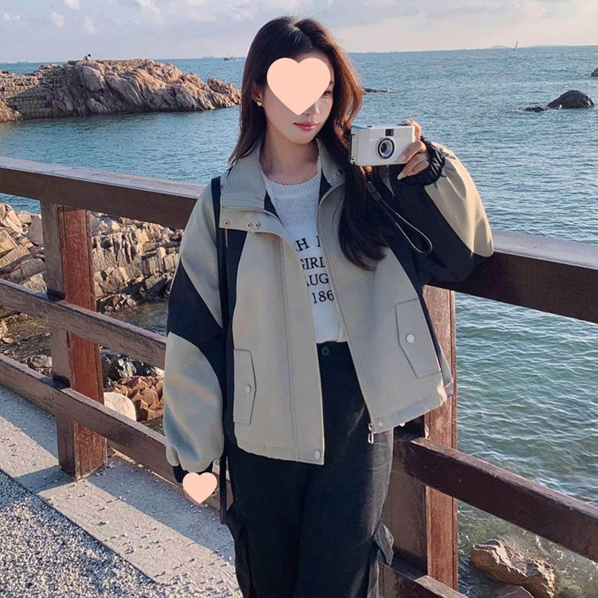 girl Thickened Fleece-Lined Inner Jacket Color-Block Patchwork Short Parka Women's 2025 Winter New Small Size_ecoleips.com