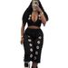 TW876 Trendy Sexy Two-Piece Set for Women European And American Style Wide Leg Pants with Eyelet Metal Buckle Cross Border Fashion_ecoleips.com