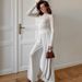 Knitted White Comfortable Skin-Friendly Long-Sleeve Long-Pants Pajama Set European And American Autumn Cross-Border_ecoleips.com