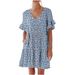 2025 Autumn Women's V-neck Ruffle Pocket Short Sleeve Dress Slimming And Elegant Design_ecoleips.com