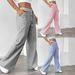 Streetwear Striped Wide-Leg Pants – Oversized Unisex Trousers | Polyester-Spandex Blend | S-XXL | Sky Blue/Red/Yellow/Taupe | Retro Fashion Pants_ecoleips.com