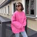 Women's Clothing Autumn And Winter Street Solid Color Oversize Solid Color Pullover Sweatshirt For Women_ecoleips.com