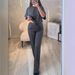 Women's Casual Solid Color Two Piece Set Round Neck Short Sleeved Top And High Waisted Straight Leg Pants Style Autumn Trend_ecoleips.com