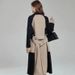 Women's Winter Thickened Large Size Loose Woolen Coat Color Matching Hepburn Style Long Belted Office Lady Coat_ecoleips.com