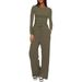 New Arrival Women's Solid Color Casual Set Top High Waisted Wide Leg Pants Sportswear Long Sleeved High Waist Wide Leg_ecoleips.com