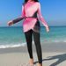 Women's Clothing Muslim Gradient Swimsuit Diving Suit Women's Tight Long-Sleeved Three-Piece Swimsuit For Formal & Casual_ecoleips.com