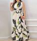 Women's Clothing Spring And Summer Printed Round Neck Sleeveless Lace Up Long Dress_ecoleips.com