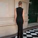 2025 Winter New Fashion French Style Hollow Out Knitted Slim Fit Back Split Dress Wholesale_ecoleips.com