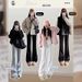Aria Basics Gray Flared For Women, Spring And Autumn 2026 New Style, High-waisted American-style Sweatpants, High-waisted, Slimming,_ecoleips.com