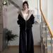 Women's Clothing Black Cotton Padded Jacket With A Mountain Shaped Cat Ear Design And Fur Collar, New Autumn/winter Style, Thickened For Couples._ecoleips.com