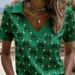 Women's V-Neck Short Sleeve T-Shirt Soft Breathable Polyester Blend Comfort Fit 3D Printed Casual Yoga Wear S-5XL_ecoleips.com