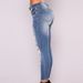 High Waist Slim Fit Ripped Denim Leggings - Stretchy Skinny Jeans With Distressed Details For Women & Men (S-3XL In Dark Blue/Light Blue/Black)_ecoleips.com