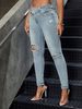 High Waist Stretch Ripped Skinny Jeans For Women - Distressed Denim Pants With Comfort Fit, Street Style Fashion (S-XXL, Light Blue/Deep Blue/Black)_ecoleips.com