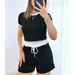 DiYun European American Elegant Short-Sleeve T-Shirt And Tie-Waist Shorts Set Women's Clothing 2025_ecoleips.com