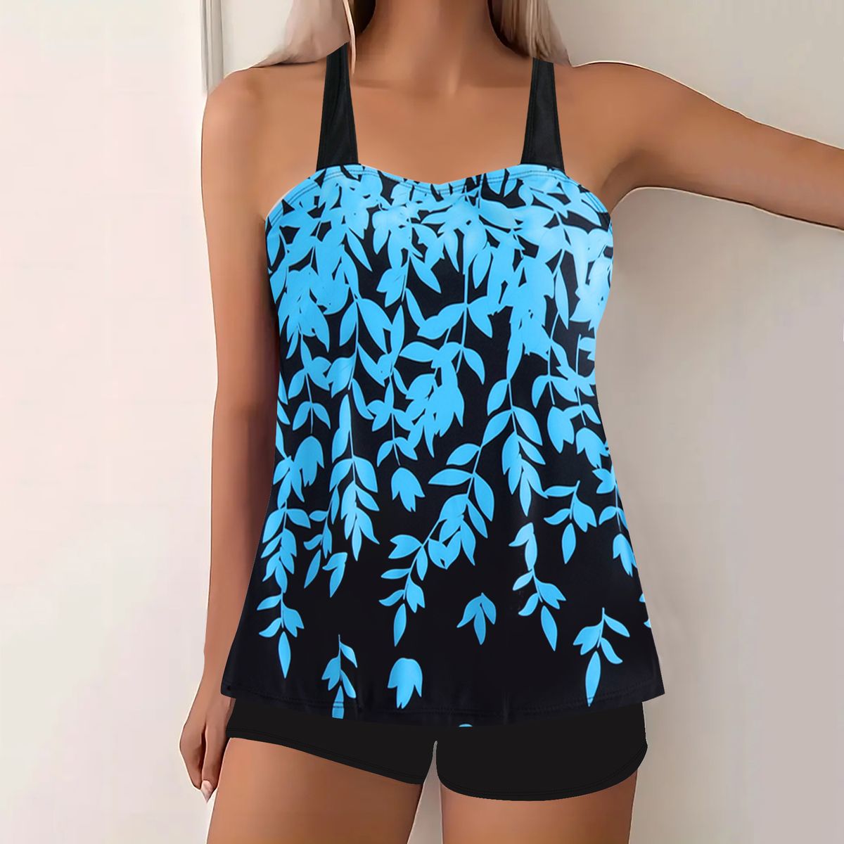 Plus Size Bikini Set For Women – Floral Print Two-Piece Swimwear With Adjustable Ties & Comfort Fit_ecoleips.com