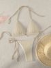 Women's Clothing New Sexy Bikini Split Swimsuit Two Piece Drawstring Backless_ecoleips.com