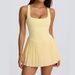 Anti-Exposure Base Yoga Fitness Tennis Dress Sports Wear One-Piece Two-Piece Set_ecoleips.com