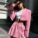 K Business Suit Set With Lapelled Blazer And Ultra-short Skirt_ecoleips.com