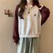 Real Shot Of Foreign Trade Women's Spring Autumn Thin Sweatshirt With Contrasting Colors, Raglan Sleeves, Half-zip, And_ecoleips.com
