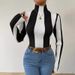 Aria Basics Aria Basics European American Style Cross-border Foreign Trade Women's Clothing, Spring Autumn Classic Black And White Contrast_ecoleips.com