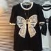 Women's Clothing Super Large Size 300 Catties Women's Short Sleeved Tops Fat Girls Reduce Age Leisure Versatile Loose Bow Short Sleeved T Shirt_ecoleips.com