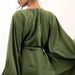 Women's Middle Eastern Style Acetate Satin Batwing Sleeve Robe With Metal Buckle Cinched Waist Abaya For Celebration Wear 2025_ecoleips.com