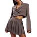 2025s Ins Style Autumn New Short Flared Sleeve Double Button High-end Fashion Casual Small Suit Jacket For Women_ecoleips.com