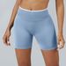 K Seamless Color Blocked Yoga Shorts, Tight Fitting Peach Hip Lifting Sports Shorts, Women's Outdoor Running And Fitness Pants_ecoleips.com