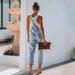 Cross-Border European And American Jeans Women In Stock Light Blue Ripped Overalls SHEIN Foreign Trade_ecoleips.com