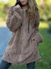 Women's Hooded Fleece Jacket – Oversized Zip-Up Long Sleeve Coat In Wine/Taupe/Gray/Black, Streetwear Style With Cozy Plush Lining_ecoleips.com