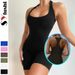 Fashion Summer Women's Clothing Back U Neck Sexy Solid Color Tight Hip Sports One Piece Yoga Pants Short_ecoleips.com