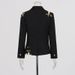 Commuter-style Blazer 2026 Spring New Fashion V-neck With Unique Pin Design Slim-fit Small Suit Jacket_ecoleips.com