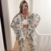 European And American Autumn New Pure Cotton Printed Long Sleeve Cardigan Loose Pajama Set Cross-Border Homewear_ecoleips.com