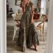 2022 European And American Foreign Trade New Ximia Style Retro Long Waist-Cinching Floral Print Flared Dress_ecoleips.com