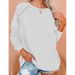 Women's Clothing Loose Large Size Round Neck Splicing Women's Long Sleeve_ecoleips.com