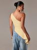 New Irregular Backless Slim Solid Color Top, Slanted Shoulder Versatile And Thin Sleeveless T-shirt_ecoleips.com
