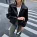 DiYun European And American High-End Minimalist Long-Sleeve Leather Jacket Women's Clothing 2025_ecoleips.com