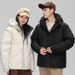 Men's Winter down Jacket 90% White Duck down Unisex Short Style Couple Sleeveless 2024 Trend National Standard_ecoleips.com