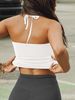 2026 Spring/summer Y2K Sexy Low Cut Spicy Girl Slim Fit Solid Color Thread Top Hanging Neck Camisole Vest For Women_ecoleips.com