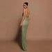 Women's Clothing Sequined Hip Wrapped Halter Neck Slim Banquet Evening Dress (3 Colors)_ecoleips.com
