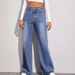 Women's Clothing Cat Whiskers And Maliu Loose High Waist Wide Leg Jeans_ecoleips.com