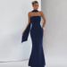 Women's Clothing French Style Strapless Fishtail Dress High Waist Slim Fit Stretch Autumn Winter New Arrival For Women Fashionable_ecoleips.com