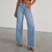 Women's Clothing Fashion Retro Raw Edge Women New High Waist Straight Leg Side Seam Stitching Frayed Denim_ecoleips.com