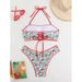 2025 Strapless Tie-Up Swimsuit European American Style Printed Sexy Bikini Women's Beach Swimwear for Spring/Summer/Vacation_ecoleips.com