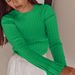Women's Solid Color Knitted Sweater round Neck Long Sleeve Tight Fit Ribbed Bottoming Shirt European And American Style Autumn Winter Top_ecoleips.com