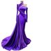 Women's Clothing Purple Flannel Long Sleeved Slim Dress New Annual Meeting Evening Dress Temperament Waist Fishtail Dress_ecoleips.com