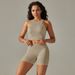 Seamless Knitted Yoga Backless Tank Top Running Breathable Quick-Dry Sports Wear High-Waist Hip-Lifting Fitness_ecoleips.com